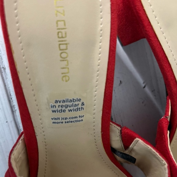 Liz Claiborne Red Ruffled Mules - Picture 5 of 6